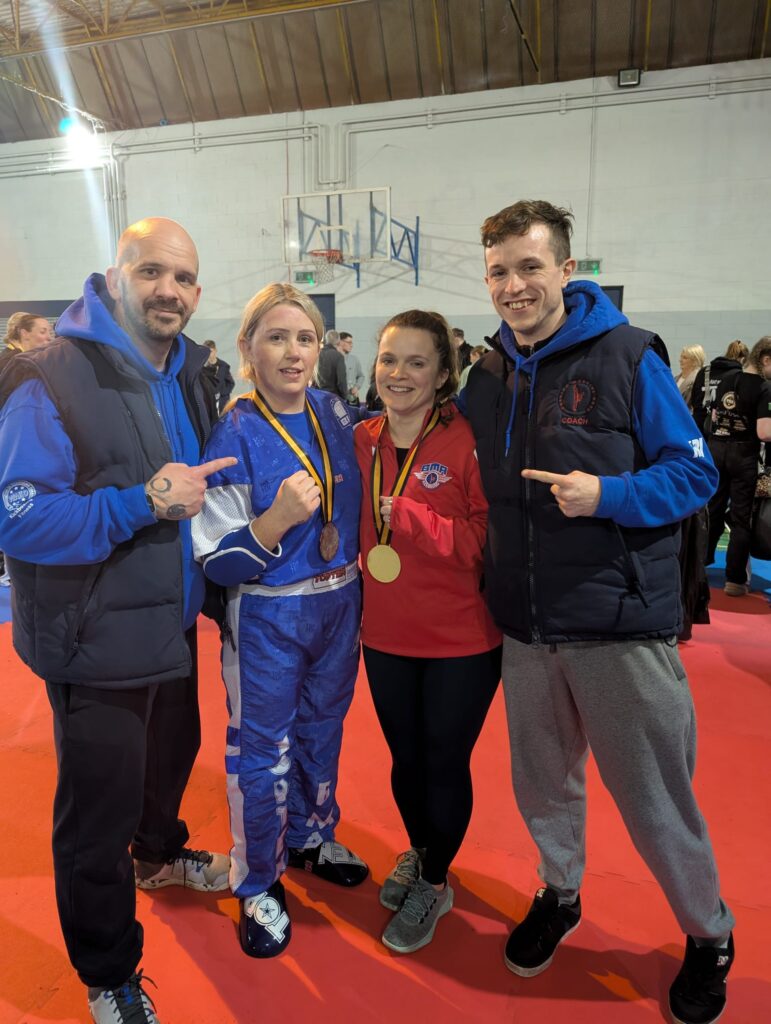 Coaches Ilija Salerno and Robert Barrett with Amanda Clancy and Ciara O'Brien